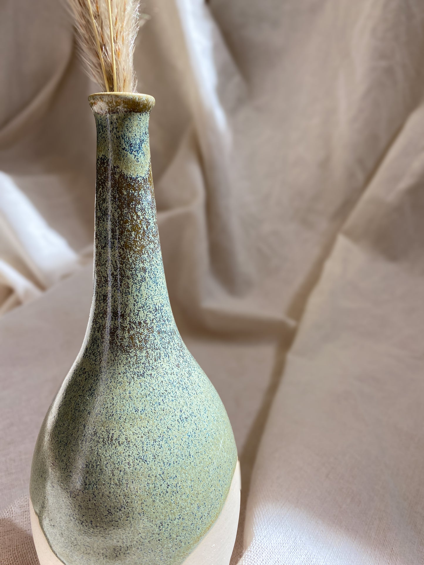 Green Thin Neck Vase