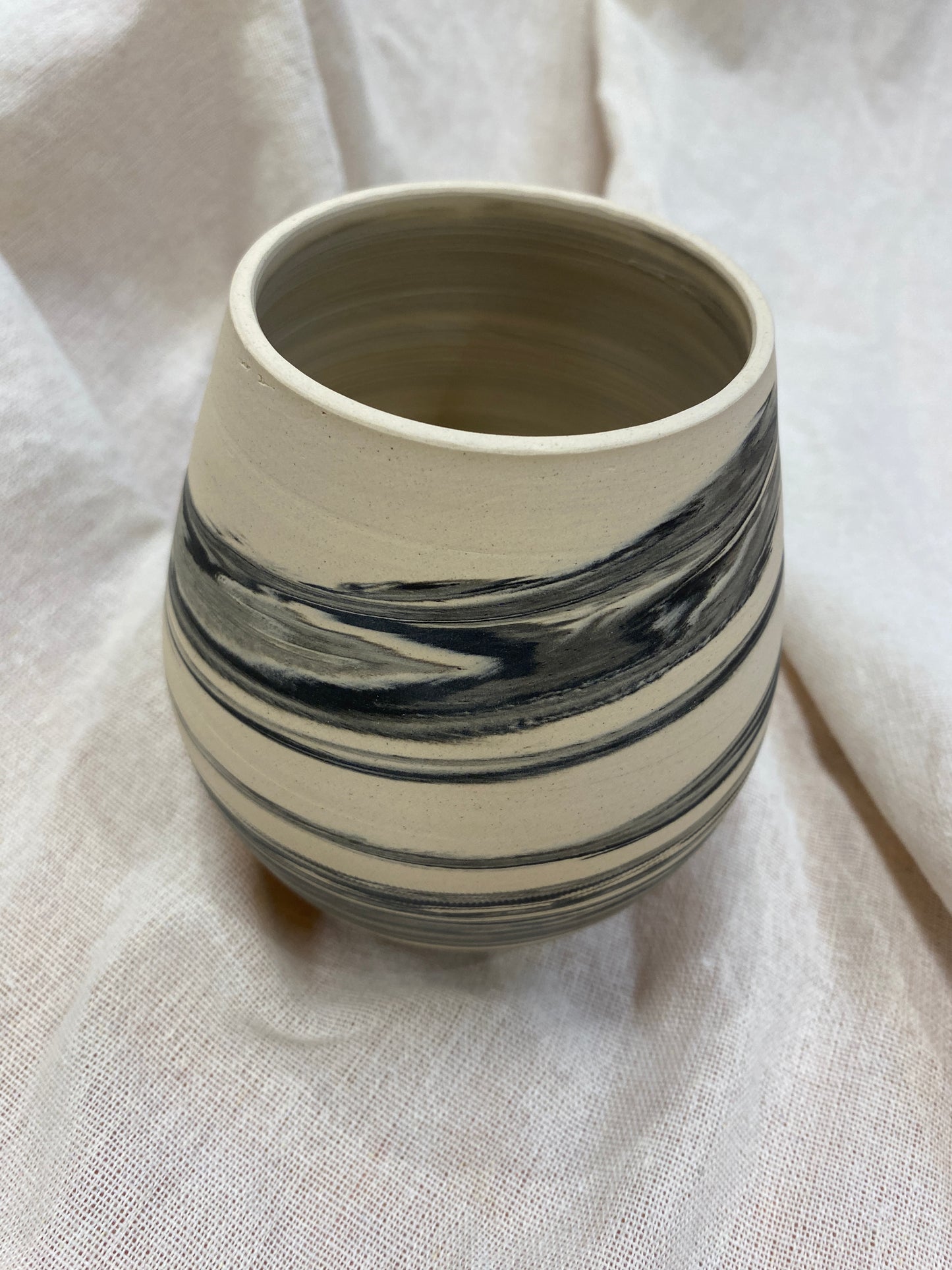 Marbled Black and White vase