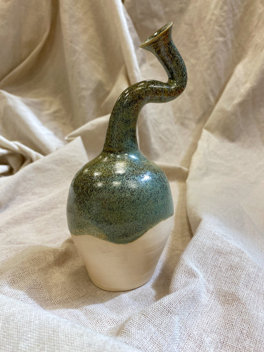 Float ceramics bendy neck vase