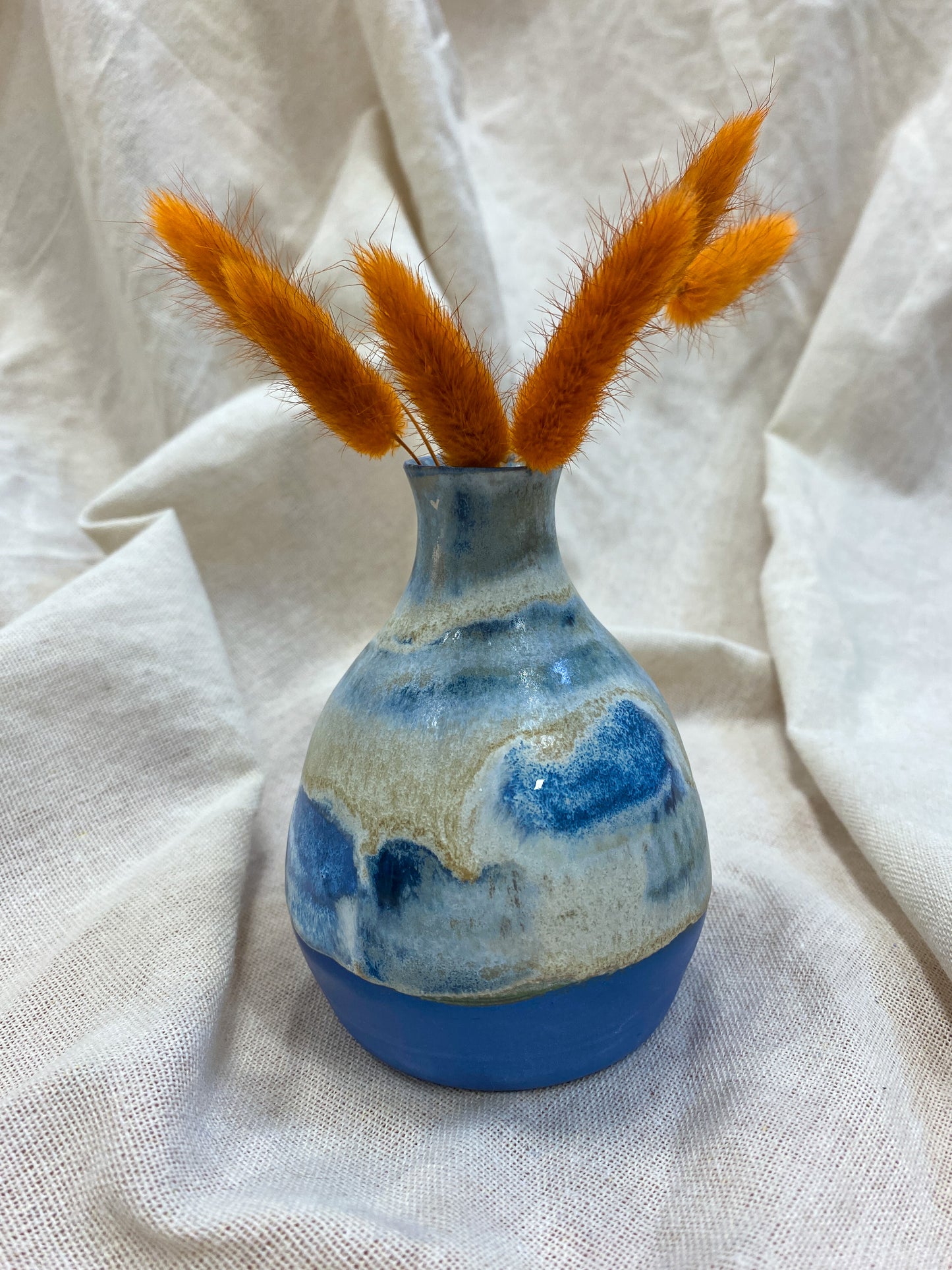 Saphire Blue Porcelain Bud Vase