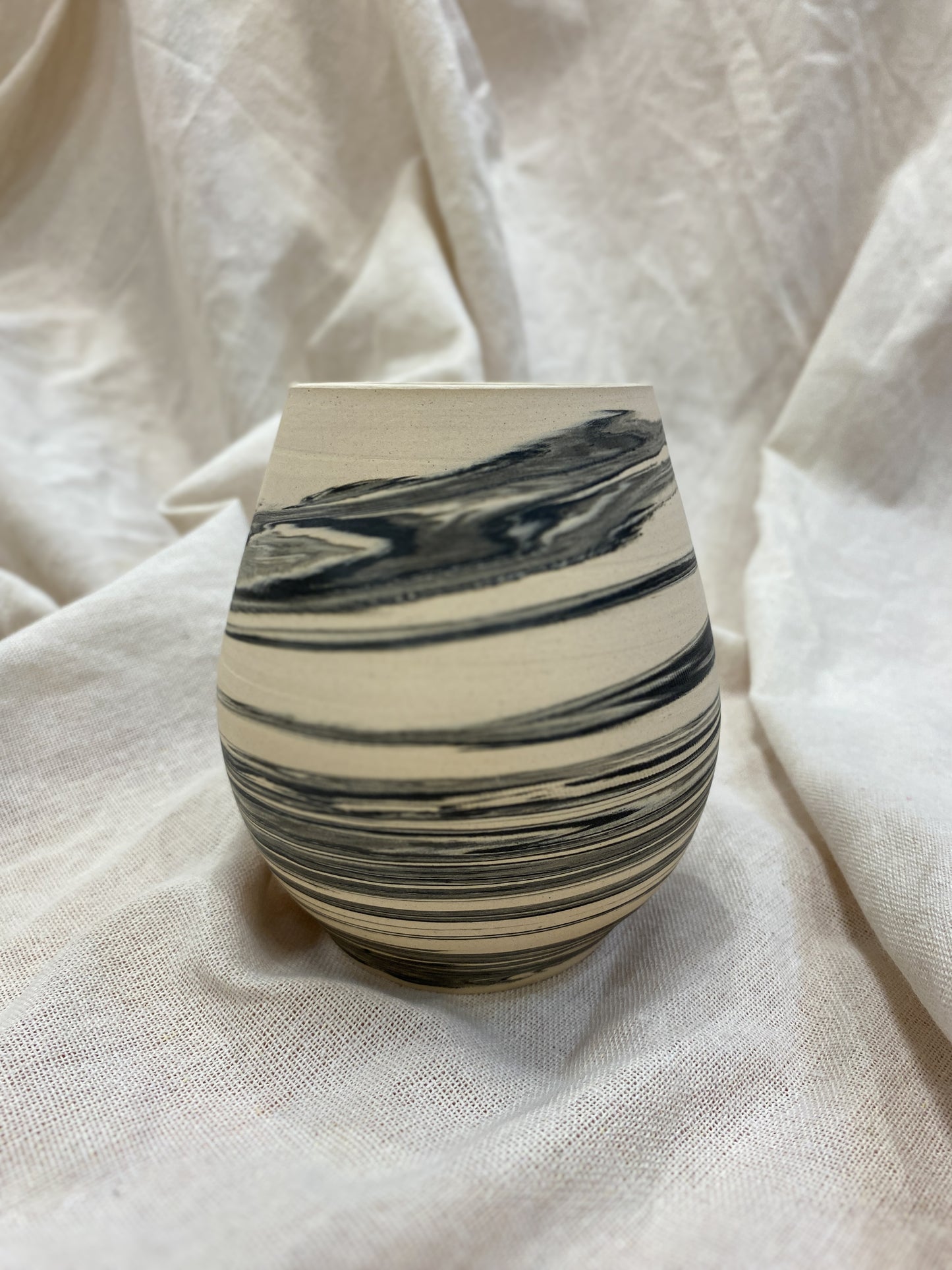 Marbled Black and White vase