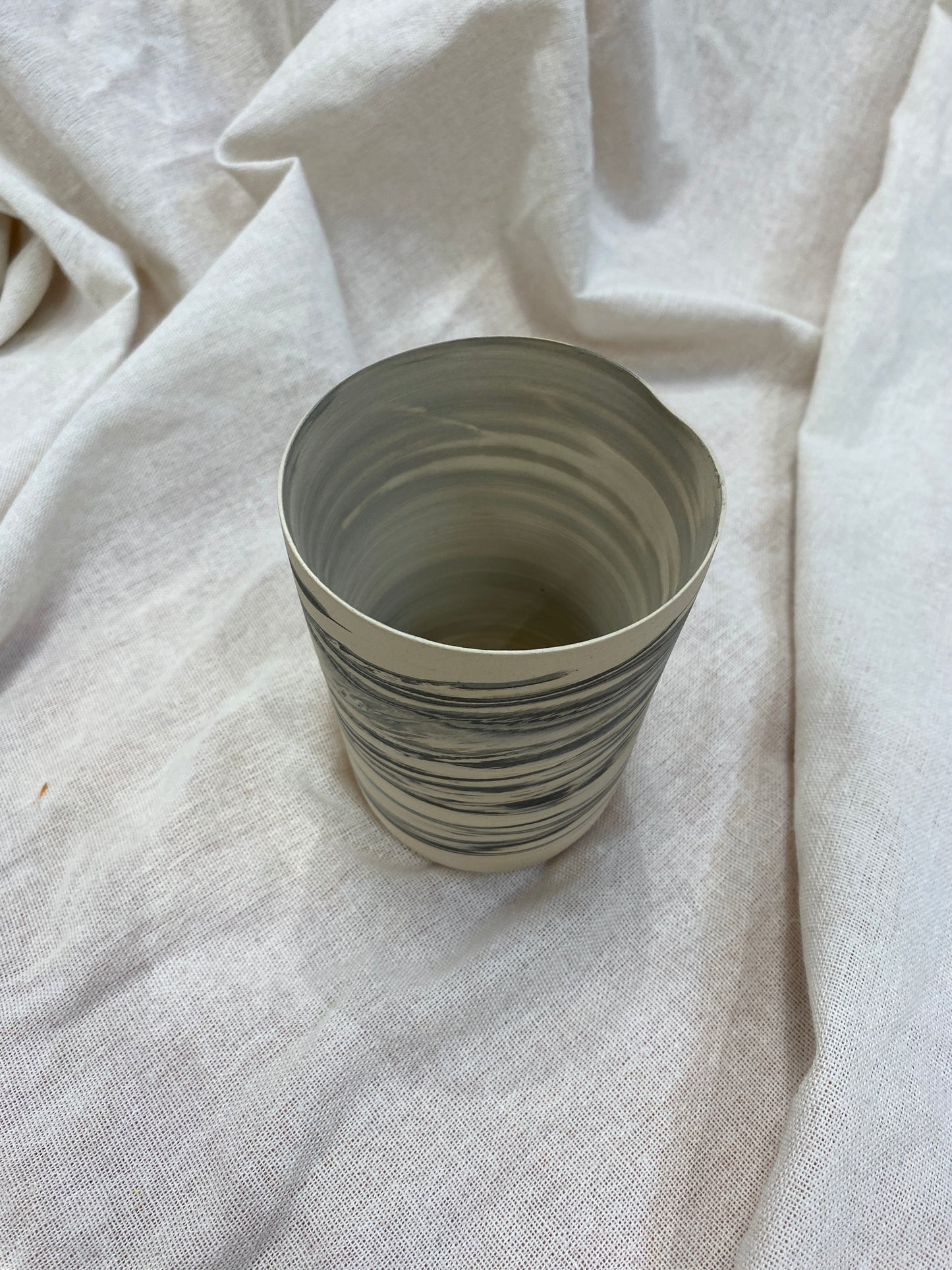 Black And White Marble Straight Vase